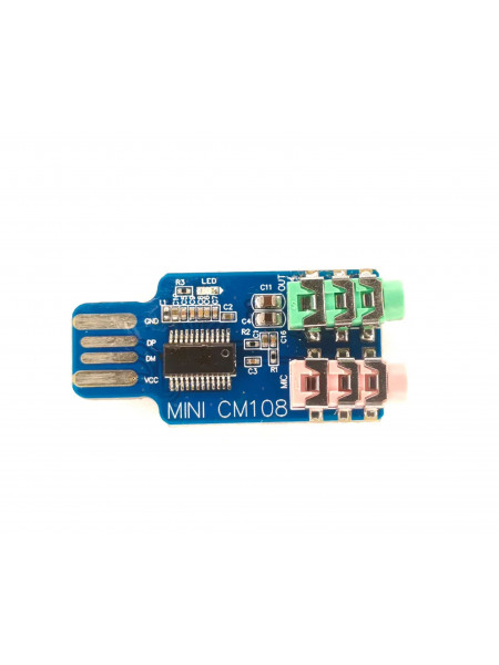 Компактная внешняя звуковая карта USB на CM108 Mini (микросхема TSOP24)