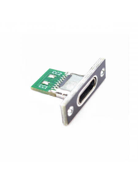 Разъем USB Type-C Female на плате (встраиваемый, с контактами и креплением)