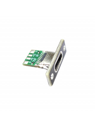 Разъем USB Type-C Female на плате (встраиваемый, с контактами и креплением)