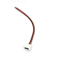 Разъем USB Type-C Female с проводами белый для питания встраиваемый