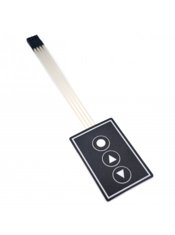 Гибкая мембранная клавиатура с тремя кнопками и разъемом для подключения