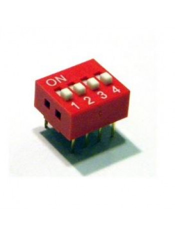 DIP переключатель 4pin красный (dip switch)