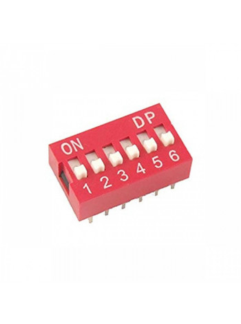 DIP переключатель 6pin красный (dip switch)