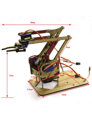 Робот-манипулятор механическая рука  (4DOF) без серво